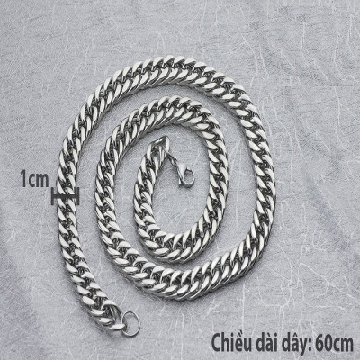 Dây chuyền nam xích bảng lớn 1cm thời trang nam tính
