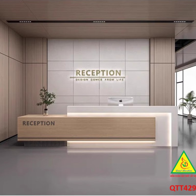 QUẦY LỄ TÂN, QUẦY TIẾP TÂN, QUẦY TÍNH TIỀN, QUẦY THU NGÂN QTT429 (KHÔNG ĐÈN)- NỘI THẤT LẮP RÁP VIENDONGADV