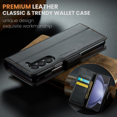 Bao Da Dạng Ví Caseme Cho Samsung Galaxy Z Fold5 – Chống Trộm Thẻ RFID, Nắp Gập Nam Châm, Khe Cắm Thẻ & Tiền, Giá Đỡ Xem Video - Hàng Nhập Khẩu