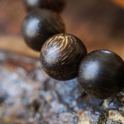 Vòng Tay Trầm Sánh Hạt Tròn Cao Cấp Size:14mm