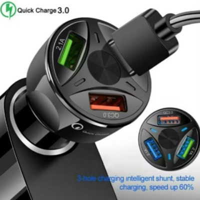 TẨU SẠC ĐIỆN THOẠI 3 CỔNG TRÊN XE HƠI ÔTÔ CAO CẤP