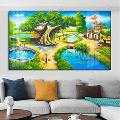Tranh treo tường- Tranh tráng gương Đồng Quê, Quê Hương, Làng Quê