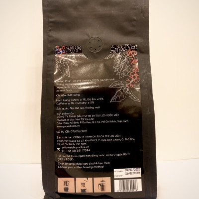 Cà phê Arabica Cầu Đất, Đà lạt- 100% cà phê nguyên chất dạng rang xay 500g