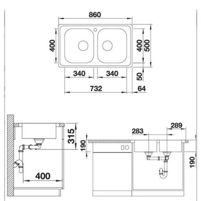 CHẬU RỬA BÁT INOX BLANCO DINAS 8 CHROME 237379 Bảo Gồm  Xi Phông Và Chặn Rác Hàng chính hãng