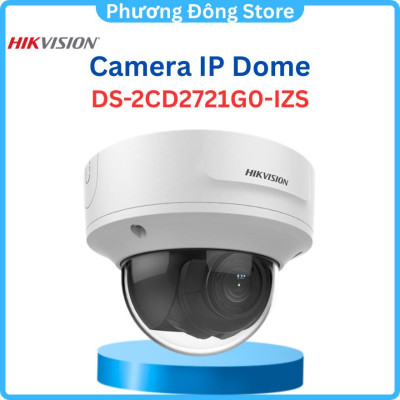 Camera IP Dome Hikvision hồng ngoại 2MP DS-2CD2721G0-IZ, DS-2CD2721G0-IZS, hồng ngoại 30m, Chuẩn IP67, khe cắm thẻ nhớ - Hàng chính hãng