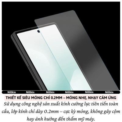 Miếng dán kính cường lực không viền màn hình cho Samsung Z Fold 7 hiệu Nillkin H+ Pro - Phủ Nano, vát cạnh 2.5D, mỏng 0.2mm, Chống Lóa - Hàng chính hãng
