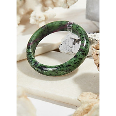 Vòng tay đá ruby zoisite thiên nhiên bản hẹ - Ngọc Qúy Gemstones