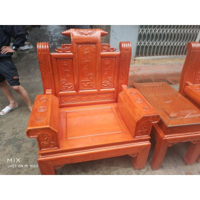 bộ bàn ghế âu á hộp kiểu cuốn thư gỗ hương đá