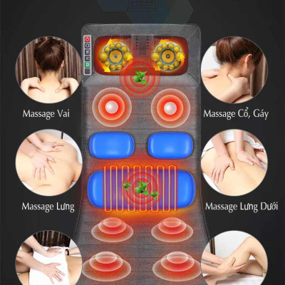 Đệm massage da PU hồng ngoại Leerkang LEK918F hỗ trợ túi khí, rung tần số cao, xoa bóp gối có thể tháo rời, hàng chính hãng