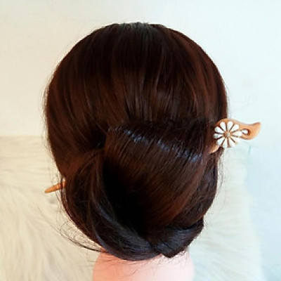 TRÂM CÀI TÓC GỖ ĐÍNH HOA 7