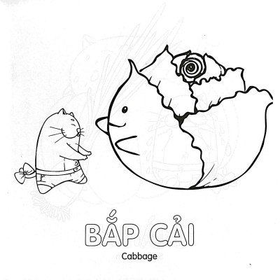 Tô Màu Cùng Mèo Thông Thái - Song Ngữ Việt-Anh - Rau Củ (Dành Cho Trẻ Từ 3-5 Tuổi)