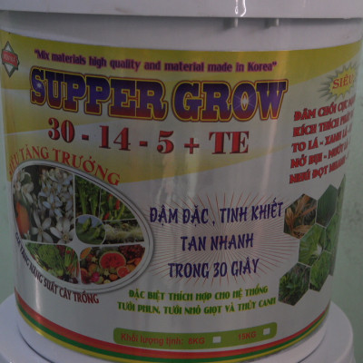 PHÂN BÓN TƯỚI PHUN , TƯỚI NHỎ GIỌT, RẢI GỐC - XÔ 15KG PHÂN BÓN TĂNG TRƯỞNG NPK 30-14-5 TE , LỚN LÁ , TO LÁ, LỚN TRÁI , DÀI THÂN  , MẬP THÂN , MẬP NỤ