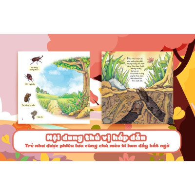 Sách - Cuộc Phiêu Lưu Của Mèo Tí Hon Trong Bụi Cây (20 Stickers Con Vật Đáng Yêu) - Megabook