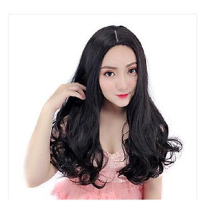 Tóc giả 2 mái xoăn nhẹ đuôi- tặng lưới chùm tóc- hình thật