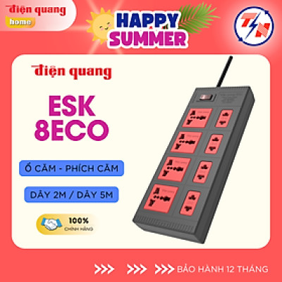 Ổ cắm Điện Quang ECO ĐQ ESK 8ECO (8 Lỗ hỗn hợp)