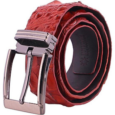 Thắt Lưng Nam Da Cá Sấu Gai Đuôi Đầu Kim Bản Lớn Huy Hoàng HT4717 - Nâu Đỏ