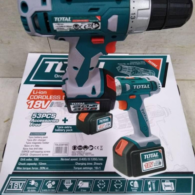 MÁY KHOAN PIN 18V 30N/M (KÈM THEO 2 PIN) TOTAL TDLI228180 - HÀNG CHÍNH HÃNG