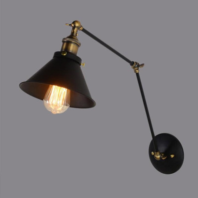 Đèn tường - đèn gắn tường chao sắt thân gấp TU206 kèm bóng LED edision ST64