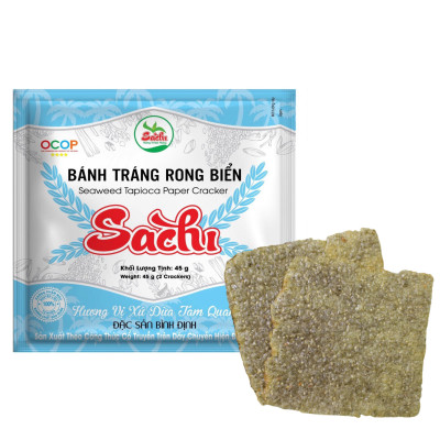 Thùng 50 Gói Loại 45Gram, Bánh Tráng Rong Biển Cao Cấp Nướng Sẵn Sachi