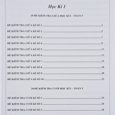 Sách - Đề kiểm tra Toán 5 học kì I