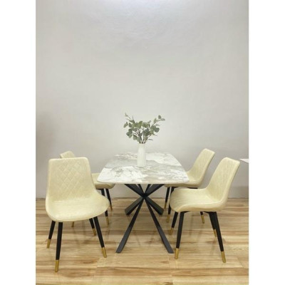 Bộ bàn chân chéo 4 ghế  loft trám nhập khẩu