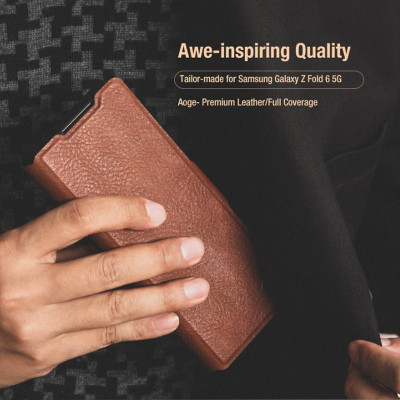 Bao Da dành cho Samsung Galaxy Z Fold 7 , Z Fold 6 hiệu Nillkin Aoge Leather Cao Cấp - Hàng nhập khẩu