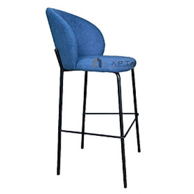 Ghế quầy bar nệm vải chân sắt CB COCO-F Nội thất Capta Ghế bar nệm vải bố màu xanh dương đậm không tay chân sắt sơn tĩnh điện màu đen cố định