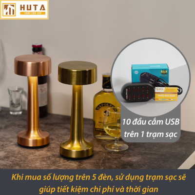 Đèn Led Quầy Bar Bàn Ăn Nhà Hàng HUTA RESTRU Cảm Ứng Pin Sạc Tích Điện USB Điều Chỉnh Ánh Sáng Vàng Trang Trí Quán Cà Phê Đèn Ngủ Lounge