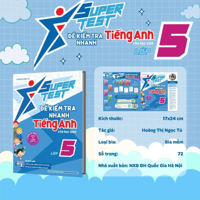 Sách - Super Test - Đề Kiểm Tra Nhanh Tiếng Anh Lớp 5 - Megabook