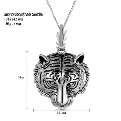 Dây chuyền nam 3D bằng Tittan đầu hổ uy quyền K130
