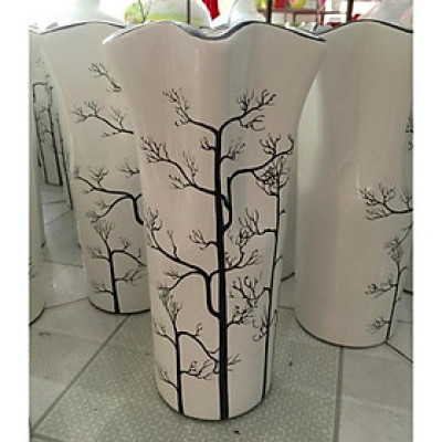 Lọ hoa sơn mài 6 múi vẽ hoạ tiết