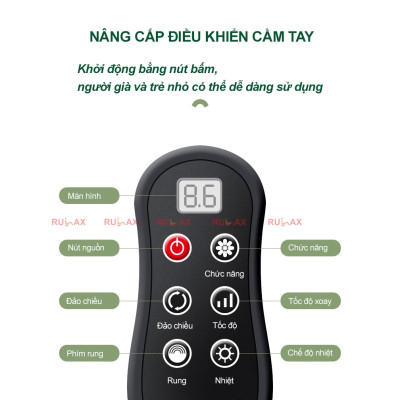 ￼Gối Massage Cổ Vai Gáy Rulax,Máy Massage Hồng Ngoại 2 Động Cơ Rung Kết Hợp 20 Bi Giảm Đau Nhức Hiệu Quả