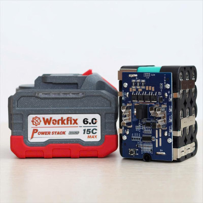 ( Pin Workfix Power Stack - xả 15 C) Dòng pin cao cấp workfix 15 cel- xả 15 C - Chân pin phổ thông M21- mạch xả cao lên tới 80 A- dùng được cho máy hãng MKT- dùng cho máy khoan pin , mày pin, siết bulong pin, cắt cỏ pin