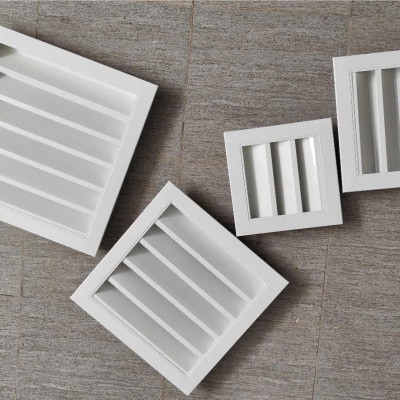 Tấm chắn gió louver nan Z 400x400 kèm lưới chắn côn trùng