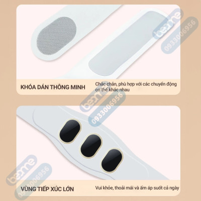 Máy massage xung điện EMS tan mỡ bụng Beame BM-B48, Đai massage lưng bụng rung nhiệt đánh tan mỡ, giảm đau bụng kinh