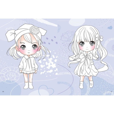 Sách - Dán Hình & Tô Màu IQ EQ CQ - Chibi Girl Tô Màu Bé Gái - Tinh Nghịch - Kèm Sticker - Việt Thư