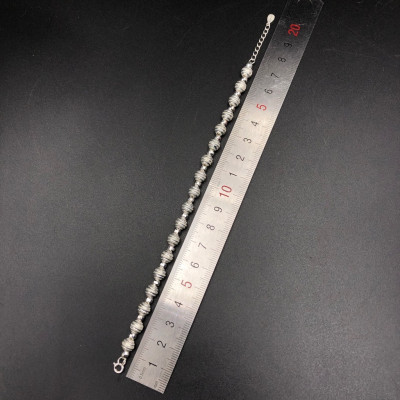 Lắc , Vòng Tay Nữ Bạc Ta Bi Phay Cát 3D BẠC HIỂU MINH LTU522S