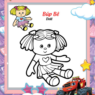 Sách - Bé tô màu và học tiếng anh theo chủ đề - Thế giới đồ chơi