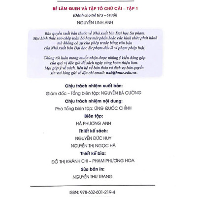 Sách - Bé làm quen và tập tô chữ cái (Dành cho trẻ từ 5-6 tuổi) tập 1