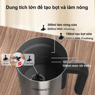 Máy tạo bọt sữa Nóng và Lạnh 4 trong 1 thương hiệu Mỹ HiBREW M3A - Hàng nhập khẩu