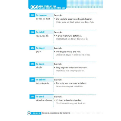Sách Màu - 360 Động Từ Bất Quy Tắc Và Cách Dùng Thì Tiếng Anh - Minh Thắng