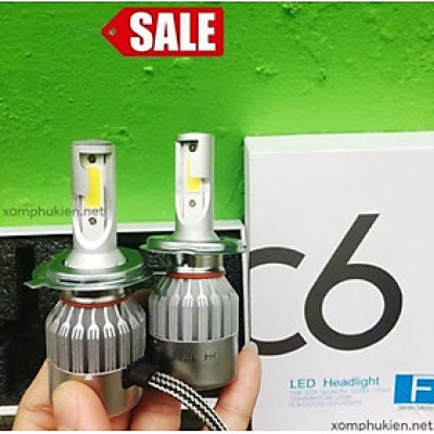 1 ĐÈN PHA LED C6 H4 SIÊU SÁNG LẮP XE MÁY ÔTÔ