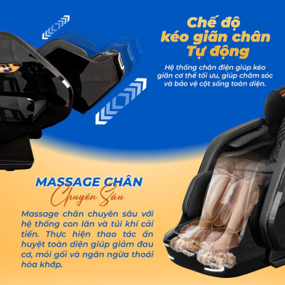 Ghế Massage Toàn Thân Lifesport LS-699, Ghế Massage 22 Túi Khí Thực Hiện Massage Theo Cơ Chế Nén – Xả,Co Bóp Linh Hoạt