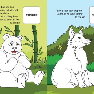 Bé tô màu: Khám phá rừng xanh hùng vĩ (20+ hình dán sticker) (VT)