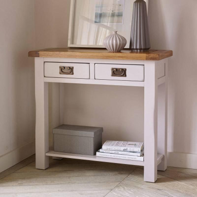 Bàn Console 2 Ngăn Kéo Kemble Gỗ Sồi Ibie LTO2KEMO - Trắng (90 x 35 cm)