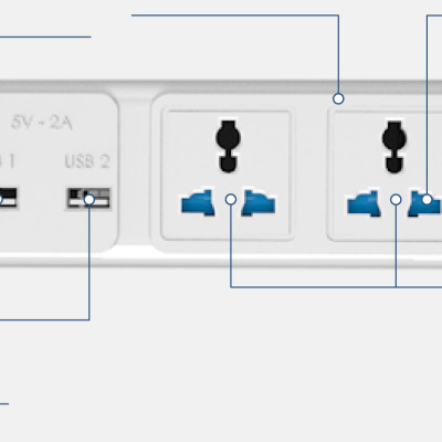 Ổ cắm kéo dài đa năng USB 3m-5m chính hãng Rạng Đông Model: OC02.USB 3C/3M/10A