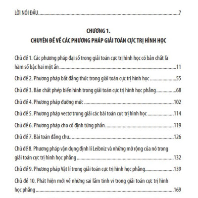 Sách - Chuyên Đề về Các Phương Pháp Cốt Lõi, Hay Và Mới Trong Giải Toán Cực Trị Hình Học