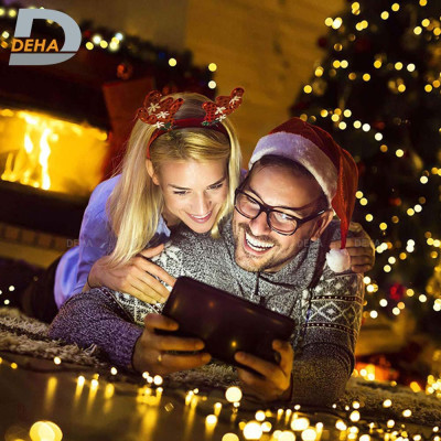 Dây đèn led đom đóm nhấp nháy đồng bộ theo nhạc 10 mét vàng nắng 