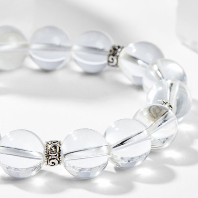 Vòng Tay Phong Thủy Đá Thạch Anh Trắng Phối Charm Tỳ Hưu Bạc (10mm) Mệnh Kim, Thủy Ngọc Quý Gemstones