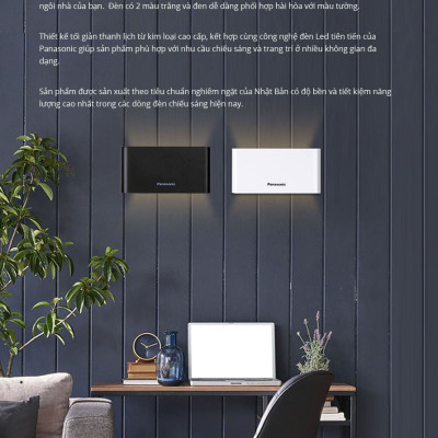Đèn gắn tường Panasonic HHBQ1004B88, Ánh sáng vàng 3000K, trang trí, thắp sáng lối đi cầu thang, hành lang
